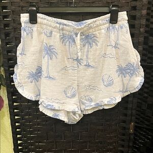 Ocean Drive Blue and White Women Shorts